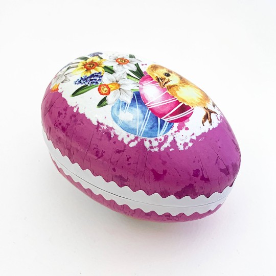 4-1/2" Magenta Chick Papier Mache Easter Egg Container ~ Germany